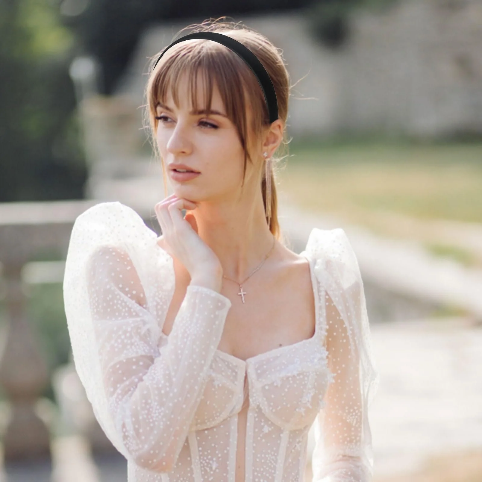 Обруч для волосся VelvetGlow Чорний, фото №6