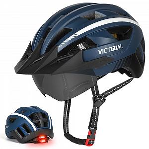 Шолом Victgoal MTB з магнітним візором, знімним сонцезахисним козирком і заднім світлодіодним ліхтарем - Фото 1