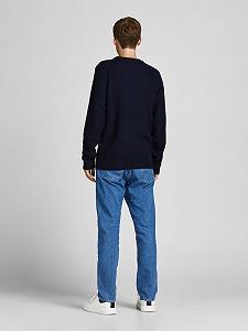 Пуловер JJCRAIG KNIT CREW NECK 12189968-Sky Captain Jack&Jones Темно-синій M synthetic.ua - Фото 1