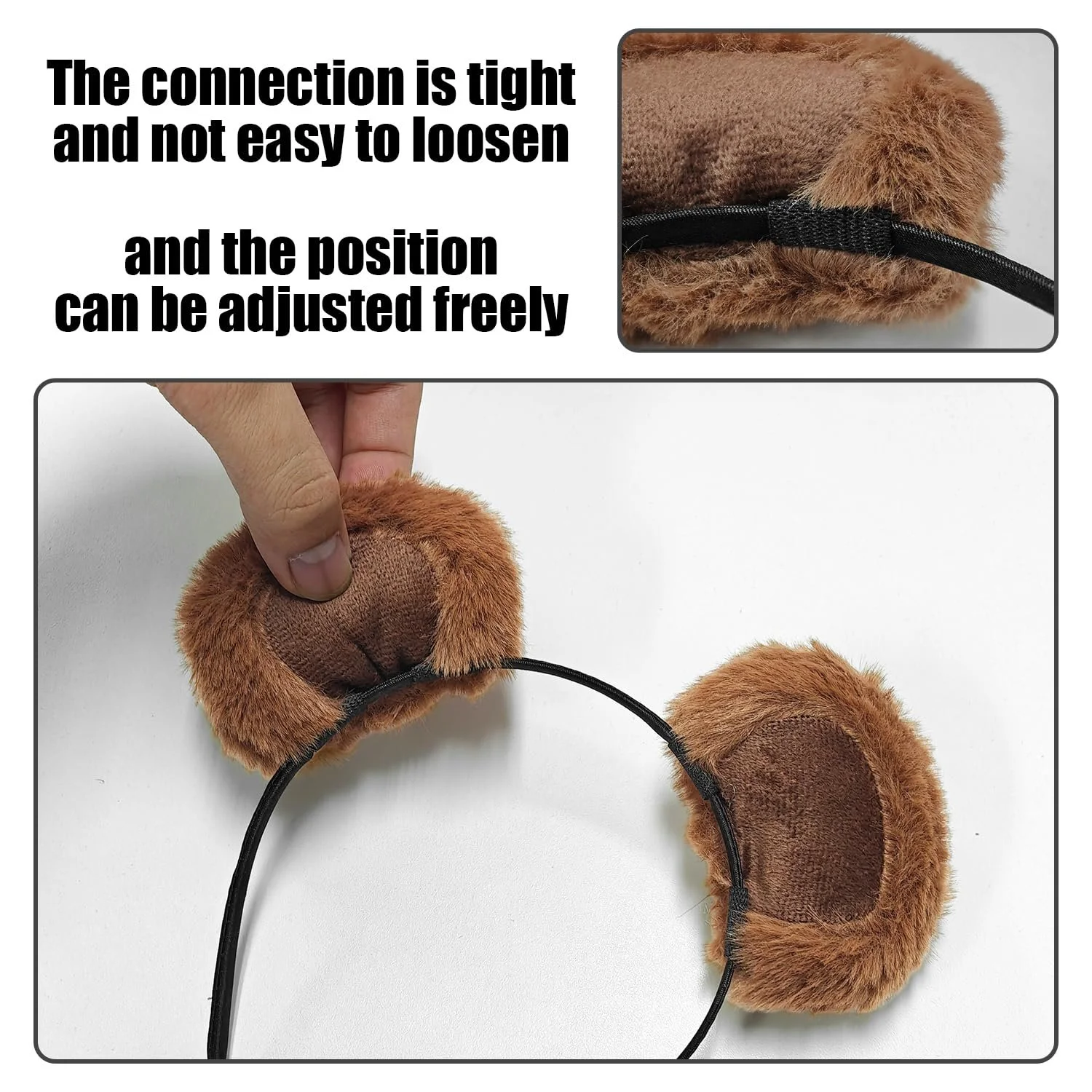 Тонкі обручі для волосся Ведмідь (2 шт.) Тварини Мультяшні Плюшеві, фото №4