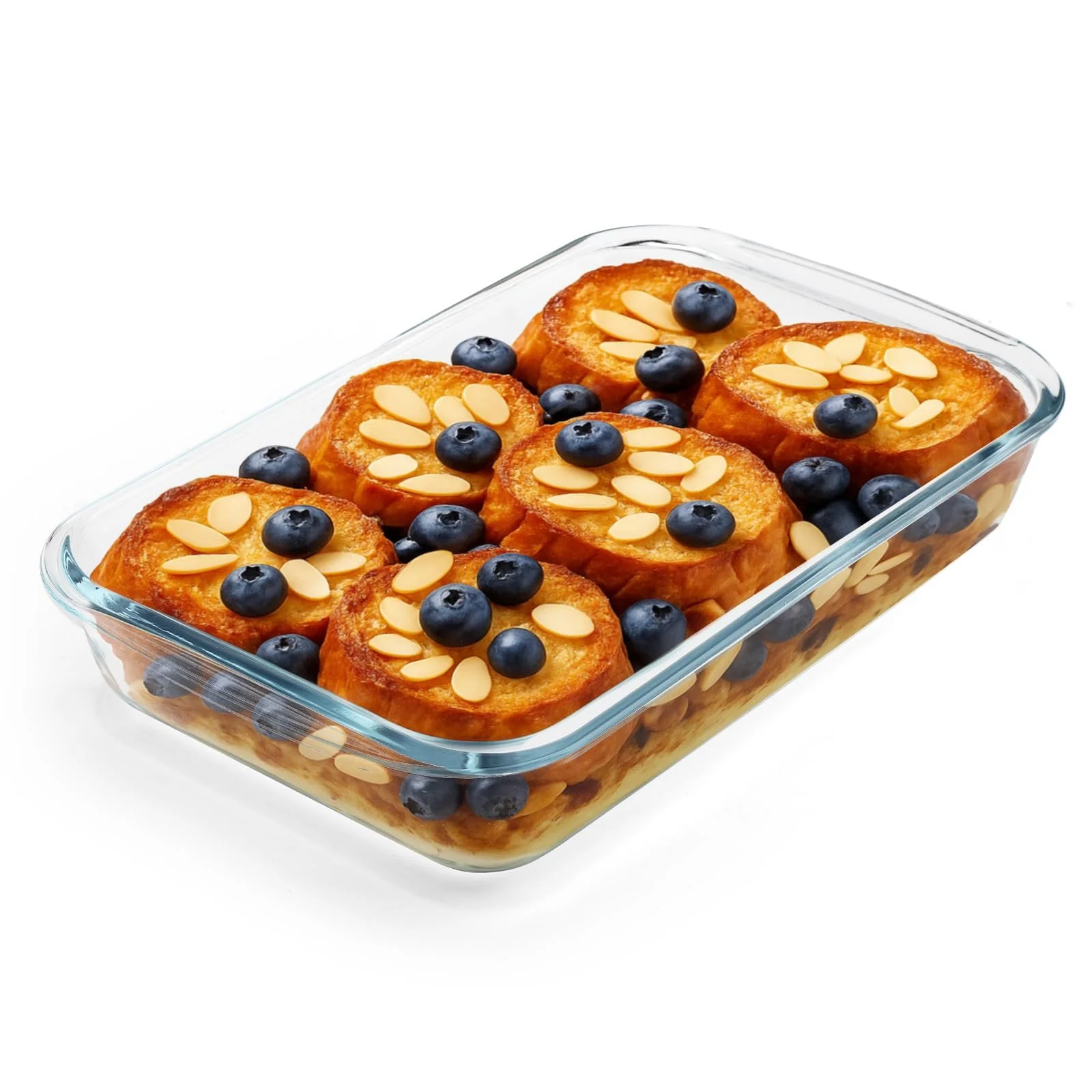 Стеклянная форма для запекания глубокая прямоугольная прозрачная 1,5 л, фото №1