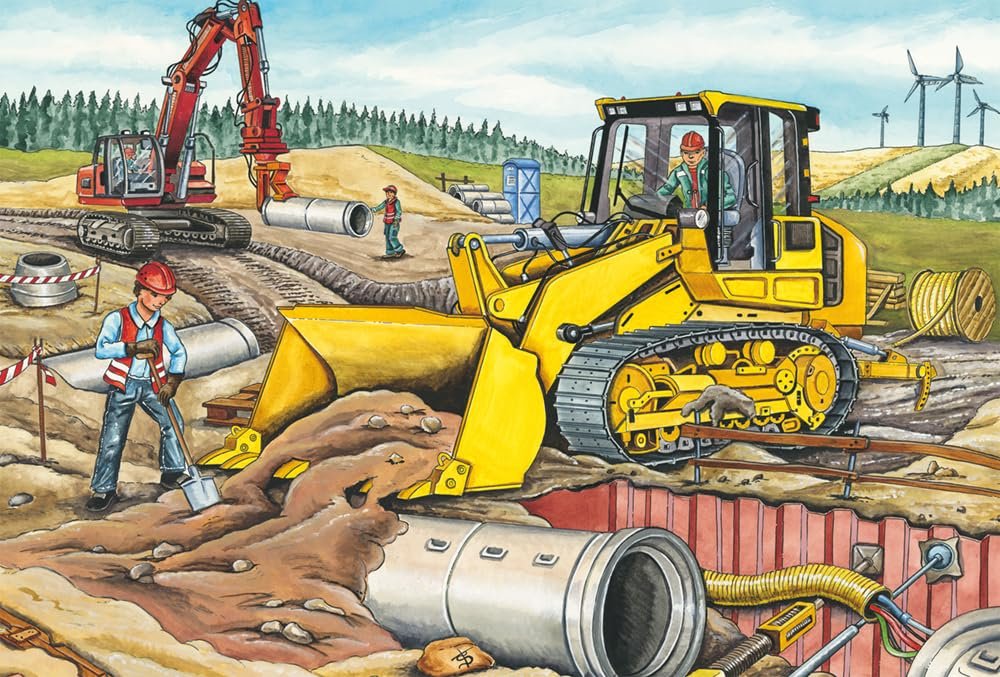 Детский пазл Schmidt Spiele 56520 My Favourite Construction Site Vehicles 3 x 48 деталей, фото №5 Детский пазл Schmidt Spiele 56520 My Favourite Construction Site Vehicles 3 x 48 деталей, фото №5