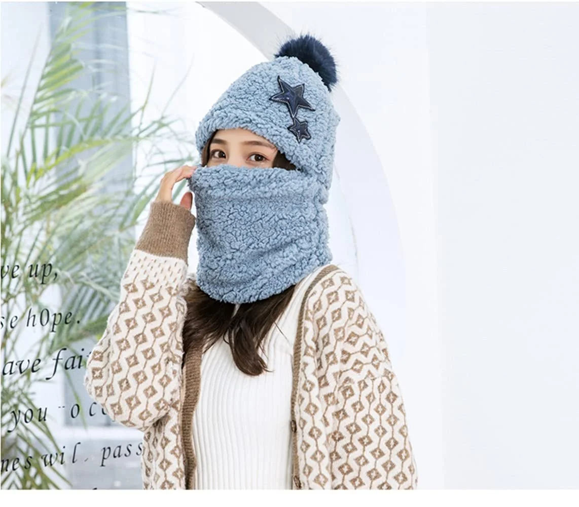 Дитяча шапка-шарф ITODA зимова плюшева з помпоном, фото №3 Дитяча шапка-шарф ITODA зимова плюшева з помпоном, фото №3