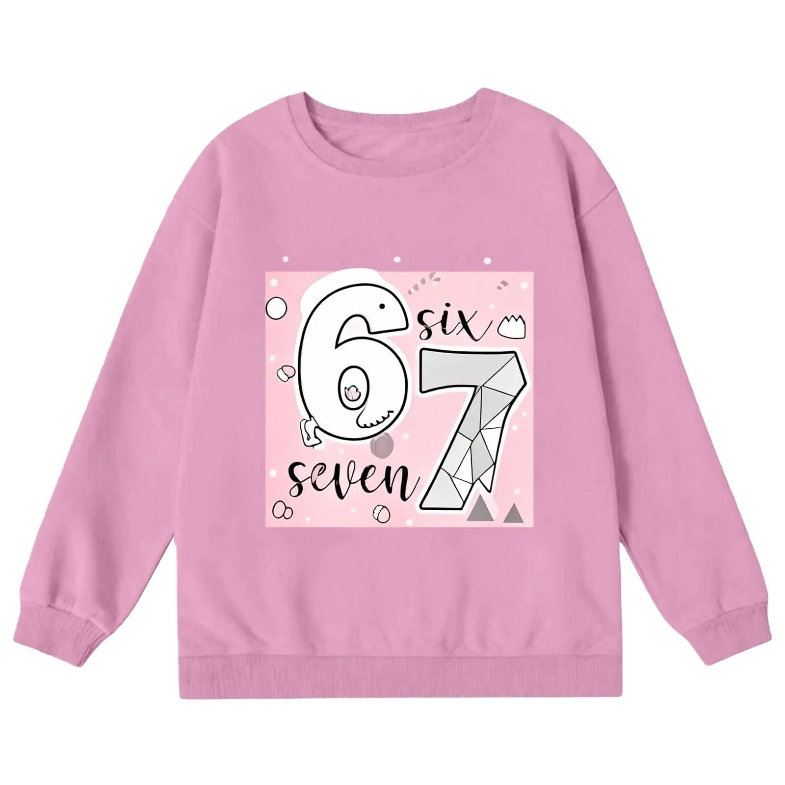 Унисекс Детский свитшот Six Seven Пуловер Повседневный Длинный рукав Легкий свитшот Топы Модный круглый вырез Спортивный свободный пуловер для девочек и мальчиков Уличная одежда, фото №2 Унисекс Детский свитшот Six Seven Пуловер Повседневный Длинный рукав Легкий свитшот Топы Модный круглый вырез Спортивный свободный пуловер для девочек и мальчиков Уличная одежда, фото №2