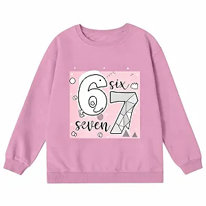 Унисекс Детский свитшот Six Seven Пуловер Повседневный Длинный рукав Легкий свитшот Топы Модный круглый вырез Спортивный свободный пуловер для девочек и мальчиков Уличная одежда synthetic.ua - Фото 1