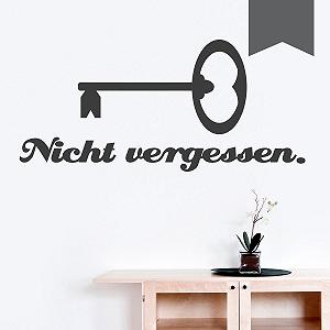 Наклейка на стіну WANDKINGS "Не забудь ключі" 40 x 18 см Темно-сіра - Фото 1