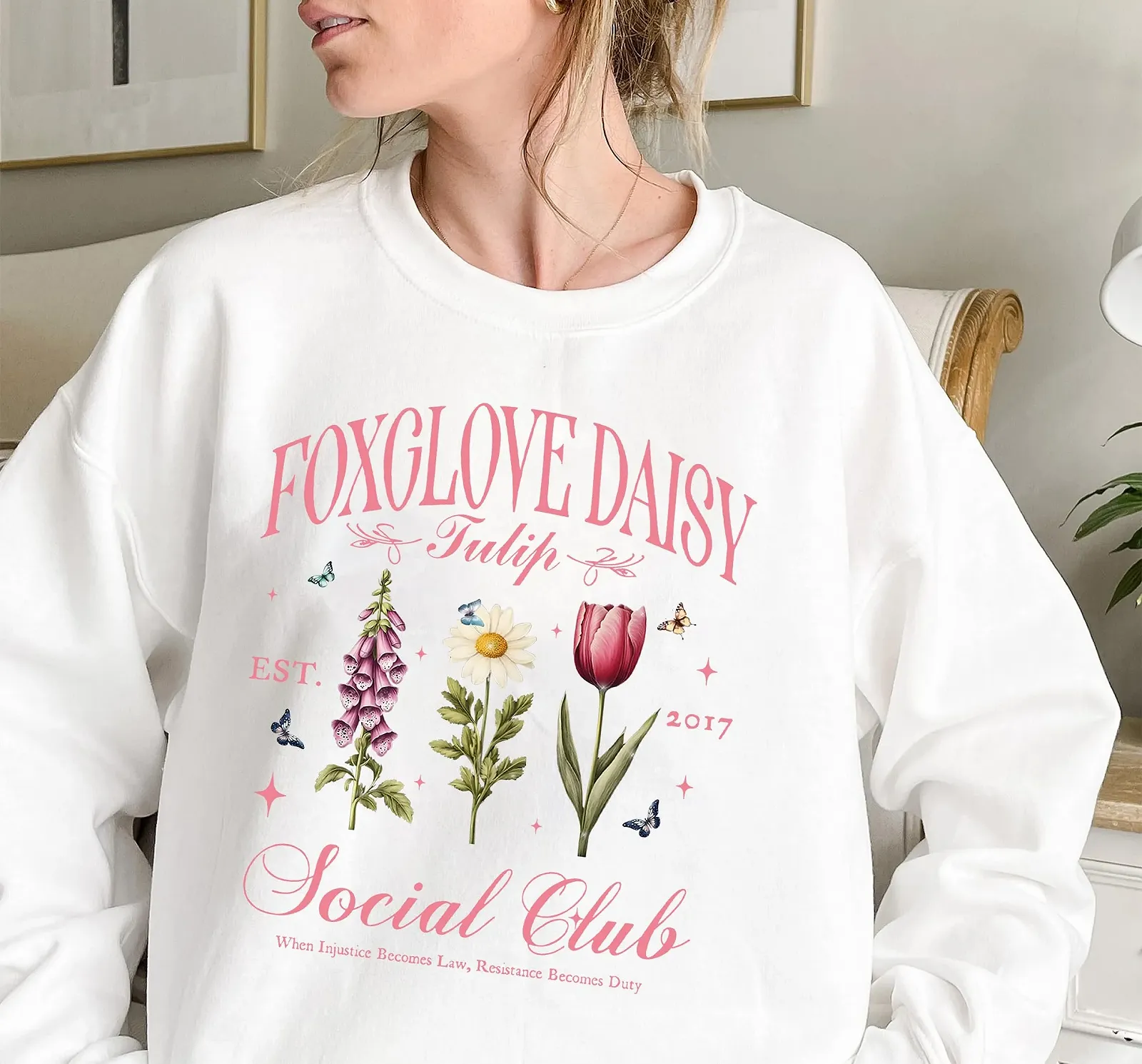 Світшот Foxglove Daisy Tulip Est 2017 Social Club, фото №2