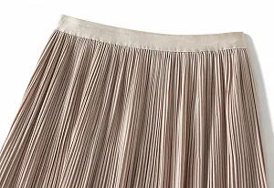 Спідниця A-силуету E-girl E9913 Жіноча Плісирована Однотонна З високою талією synthetic.ua - Фото 1