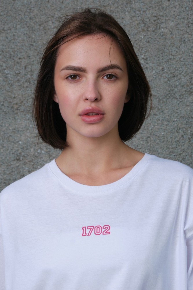 Оверсайз футболка з принтом Without pink 1702 white, фото №5