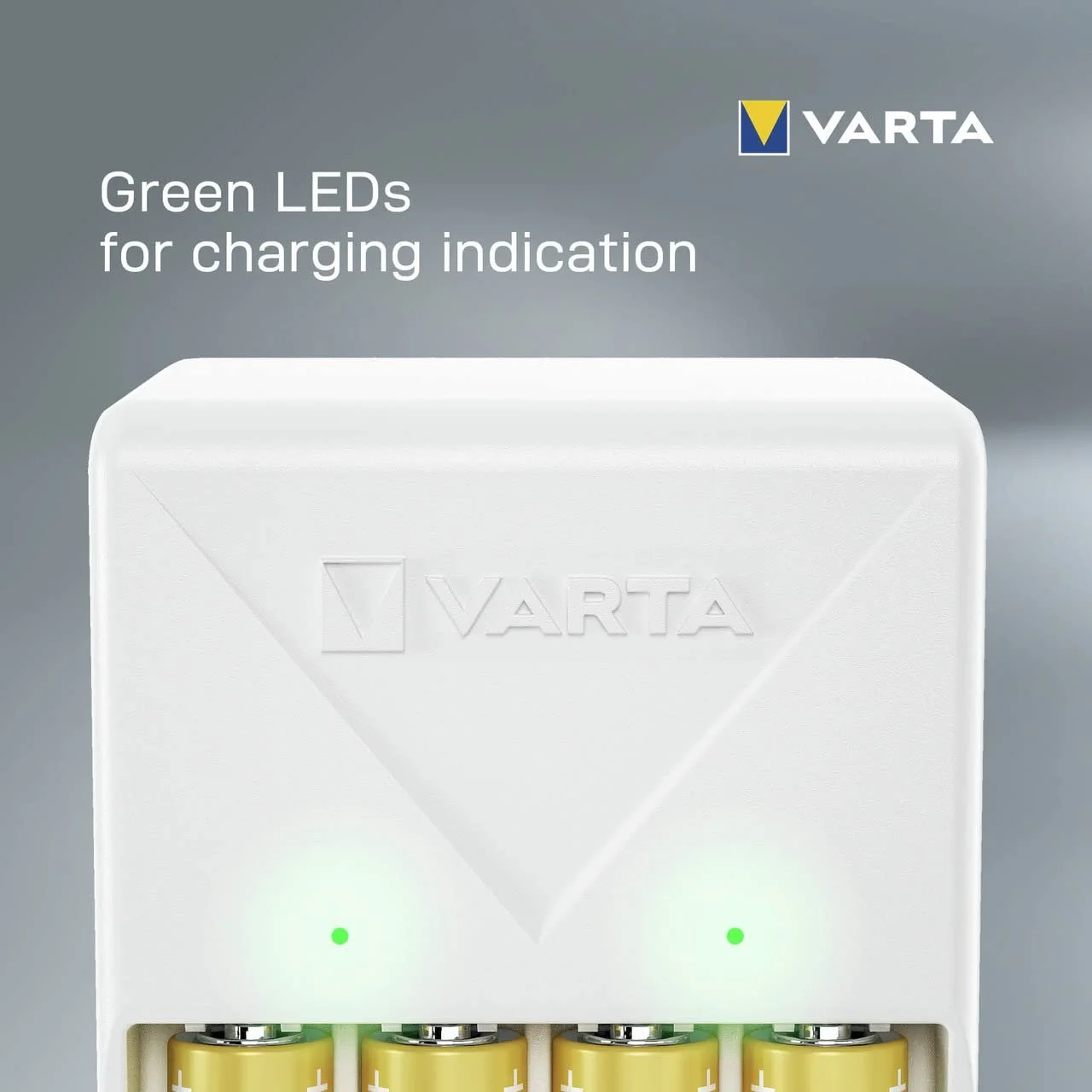 Зарядний пристрій VARTA для акумуляторів, в комплекті 4 x AA 2100 mAh, заряджає 2 або 4 AA/AAA одночасно, штекерний зарядний пристрій, білий, фото №9
