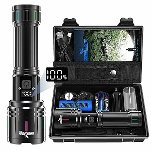 Ліхтар Shadowhawk LED Перезаряджуваний 500000 L XHM90.2 USB, Міцний Тактичний Ліхтар на Акумуляторі, Водонепроникний для Надзвичайних Ситуацій на Відкритому Повітрі - Фото 1