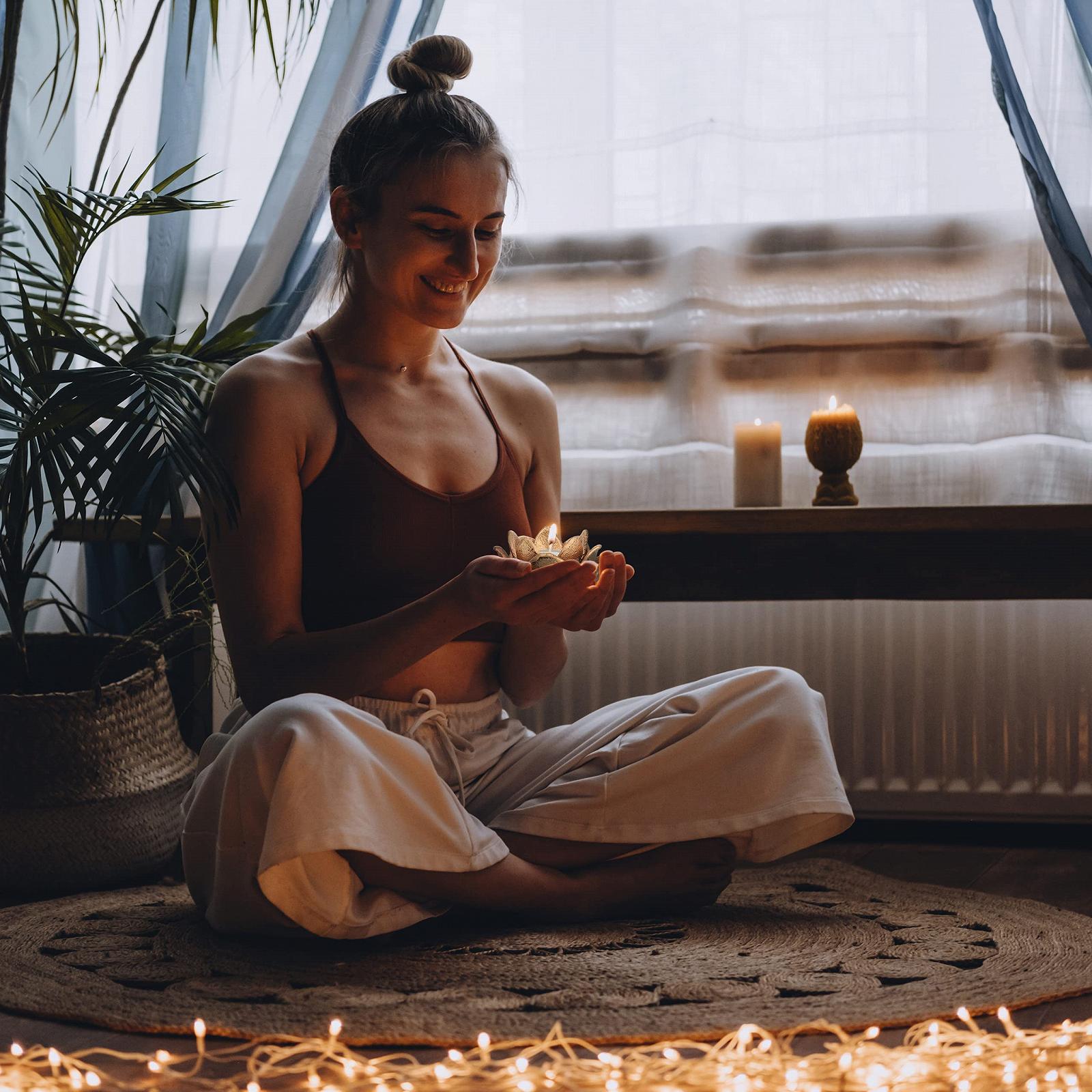 Подсвечник Relaxdays Lotus Blossom Набор 2 шт. 5,5 x 11 см Зеленый, фото №3