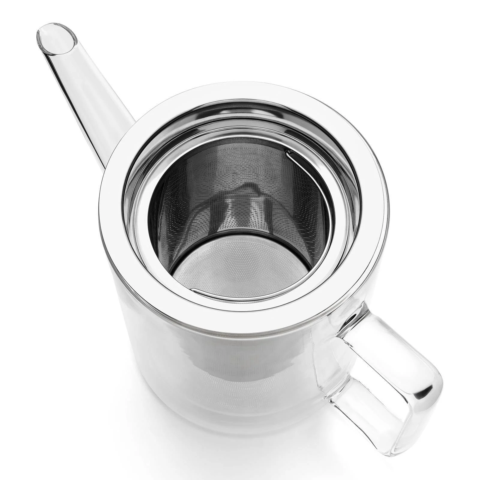 Невеликий скляний Чайник-заварник з подвійними стінками 1.0 літра, фото №4