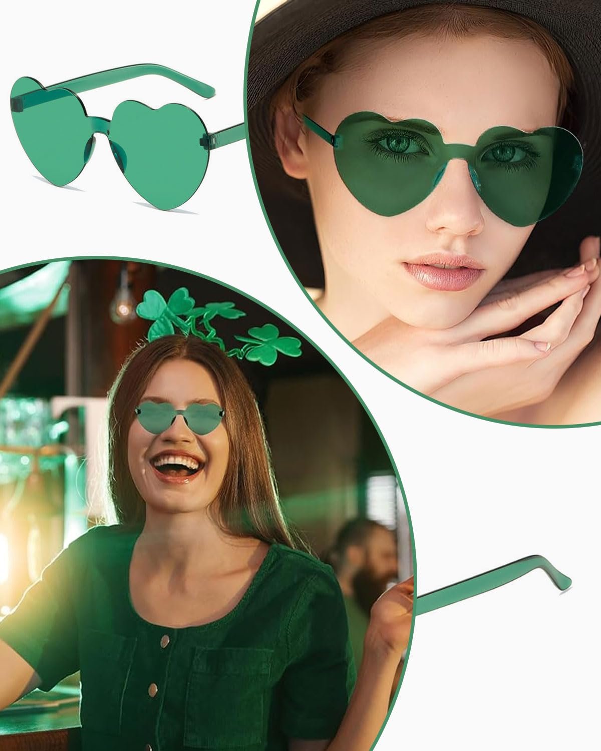 Солнцезащитные Очки Сердцеобразные QLEUIFT 2 Шт. для Женщин, фото №4