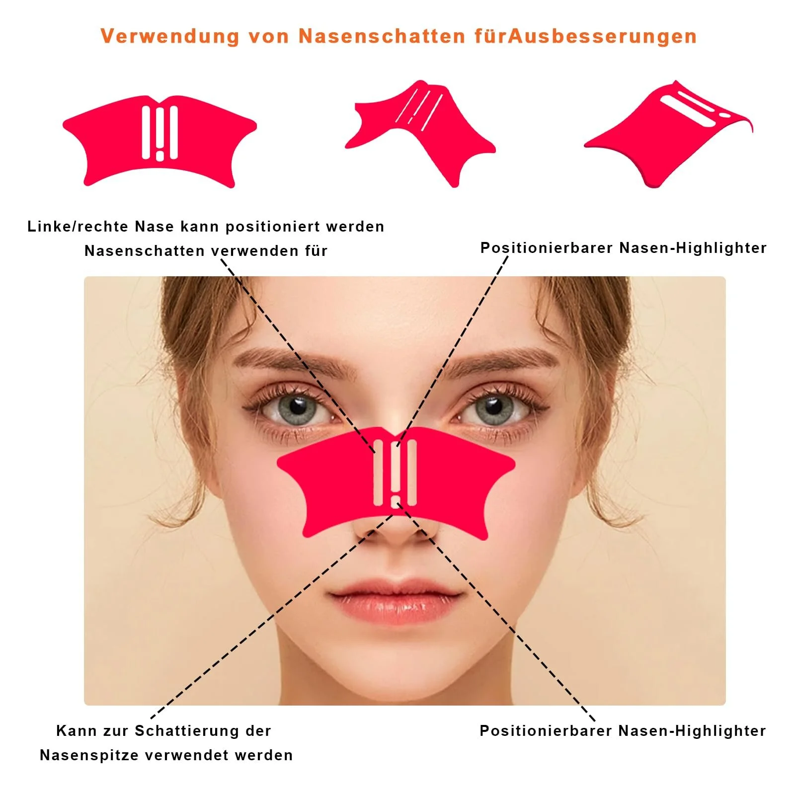 Інструмент Haierdidi Silicone Nose Shadow Eyeliner Stencils Багатофункціональний Червоний, фото №4 Інструмент Haierdidi Silicone Nose Shadow Eyeliner Stencils Багатофункціональний Червоний, фото №4