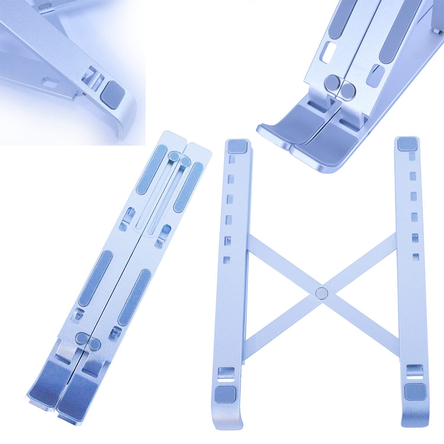 Подставка для ноутбука складная AABCOOLING для ноутбуков, планшетов, смартфонов, книг, вертикальная, стабильная, портативная, 6 уровней угла наклона, регулируемая по высоте, фото №4