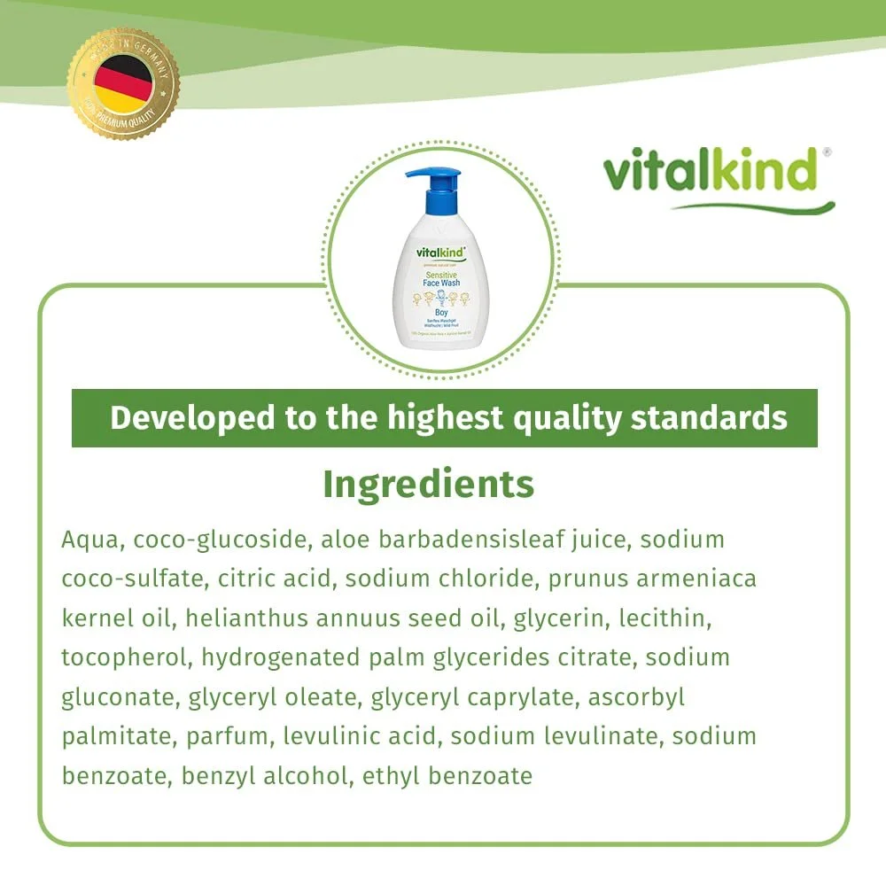 Гель для вмивання Vitalkind Sensitive для хлопчиків преміальний натуральний догляд для дітей, фото №5