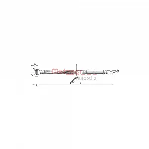 Гальмівний шланг METZGER 4110737 для KIA, передній міст справа - Фото 1