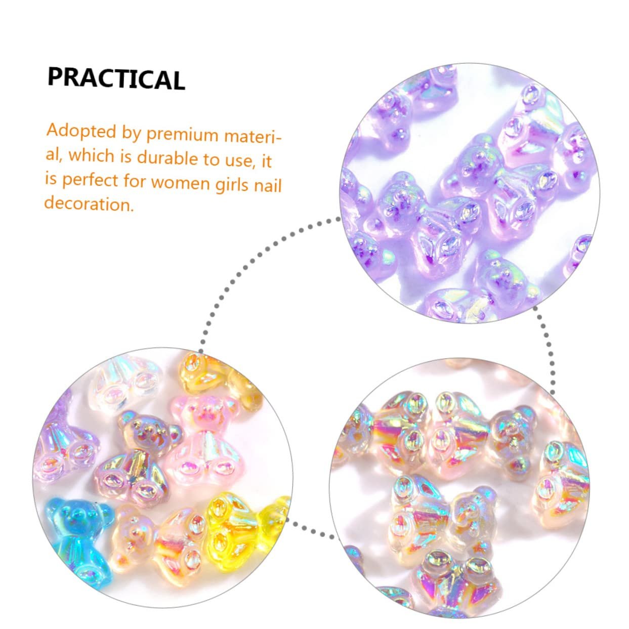 Украшения для маникюра Мишки 320 шт. Разноцветные, фото №6 Украшения для маникюра Мишки 320 шт. Разноцветные, фото №6