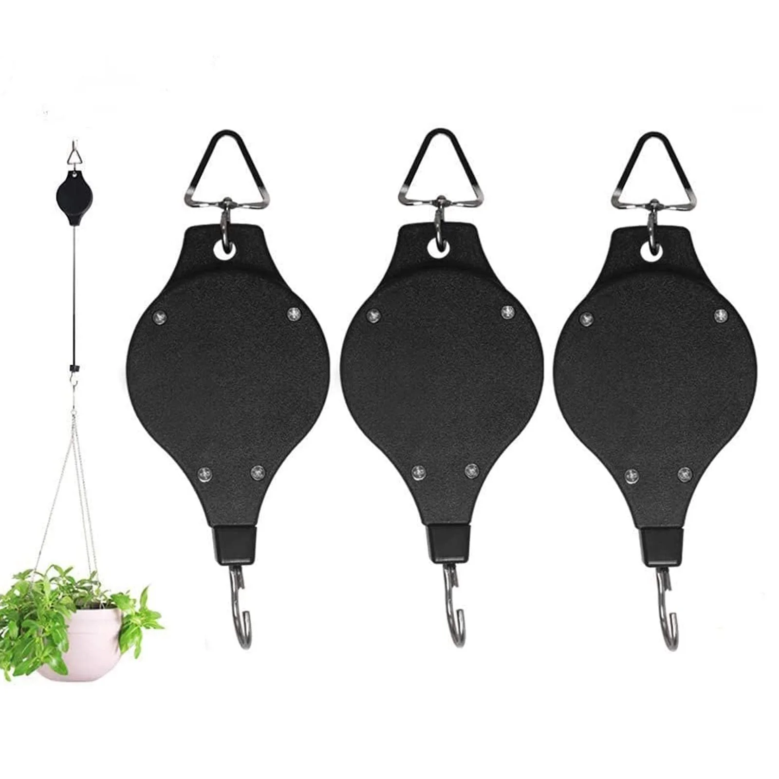 Набор выдвижных крючков для растений iwobi 3 шт. Черный, фото №1
