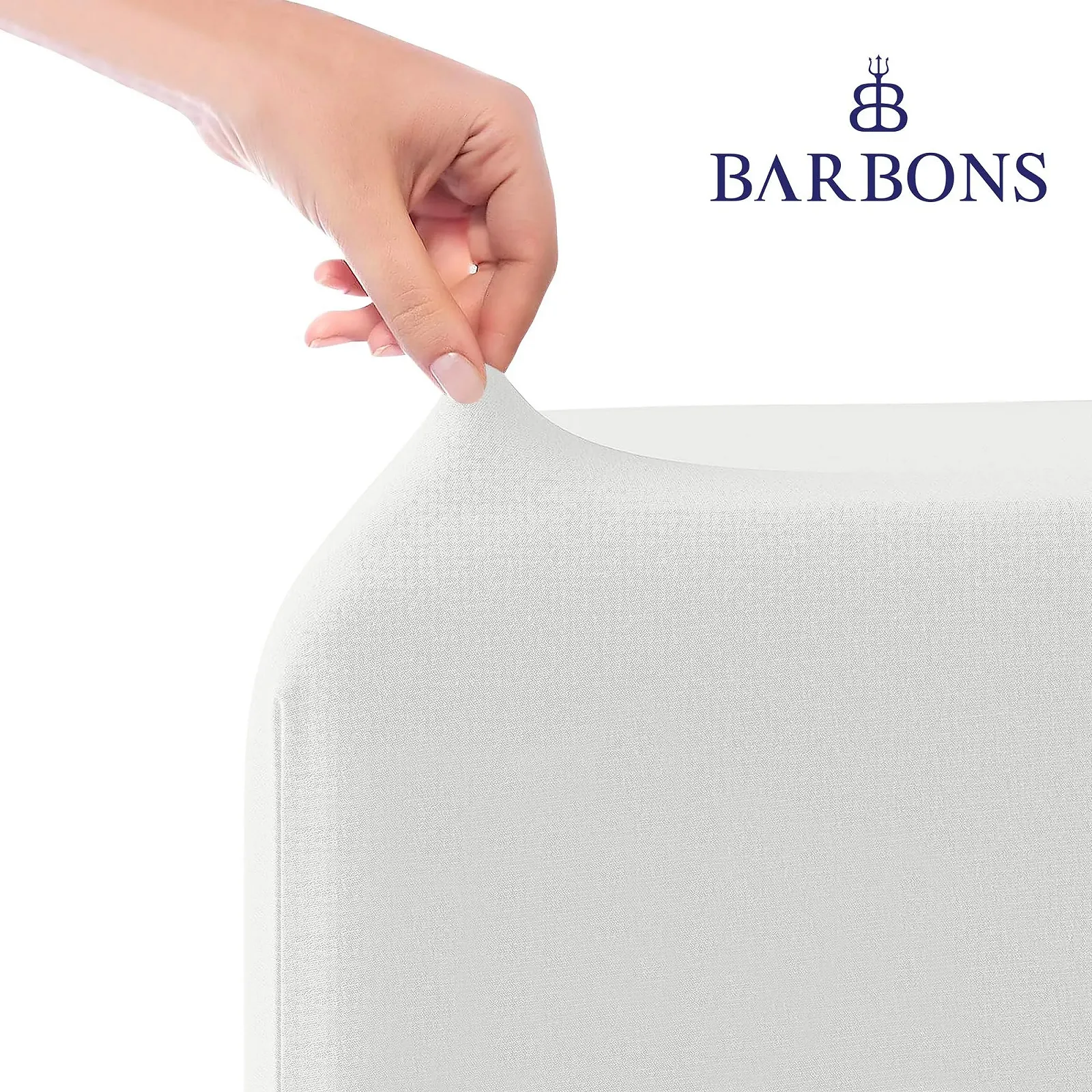 Простирадло на гумці BARBONS 180 x 200 см, зі 100% бавовни, сертифікована OEKO-TEX, фото №2