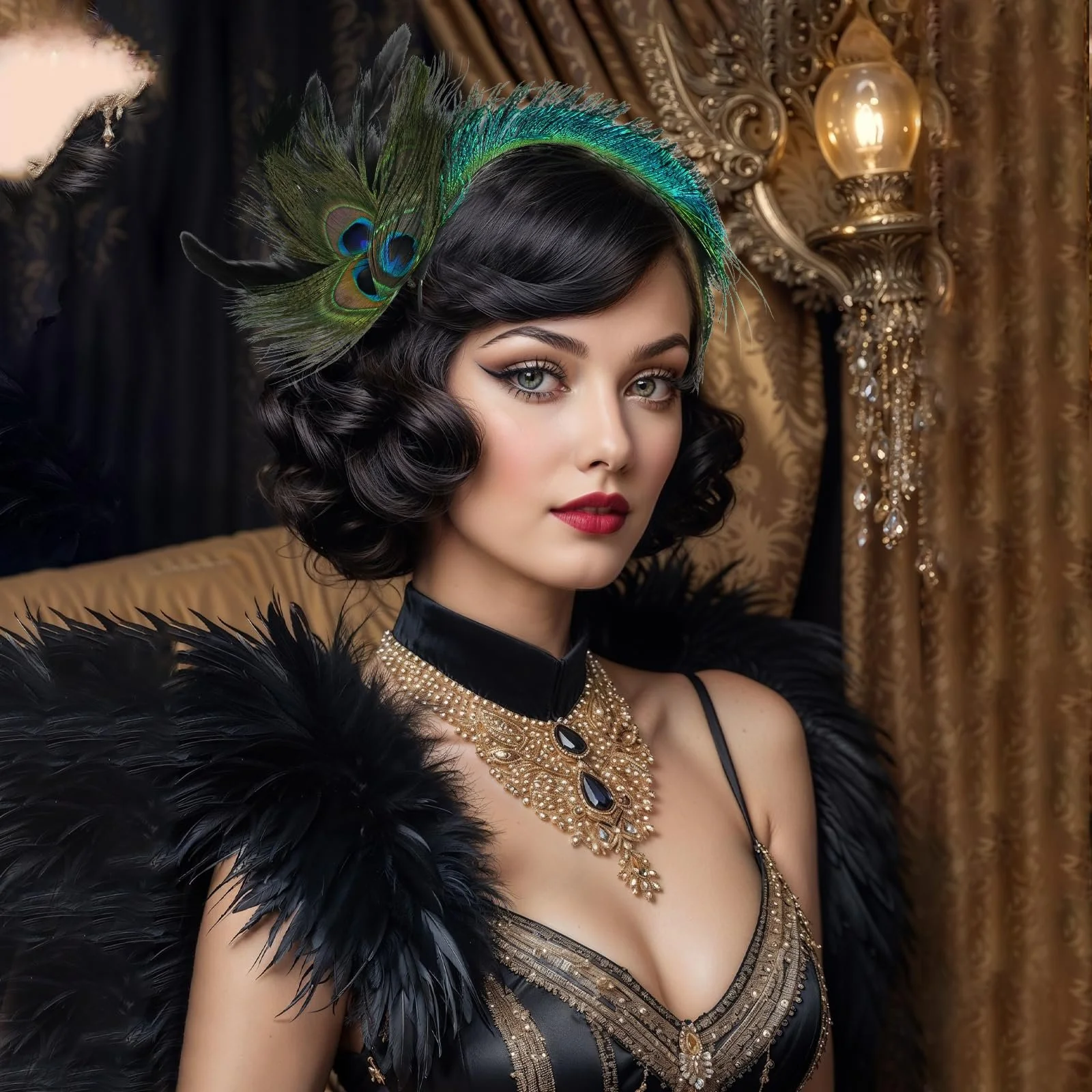 Обруч Перья павлина, фото №5