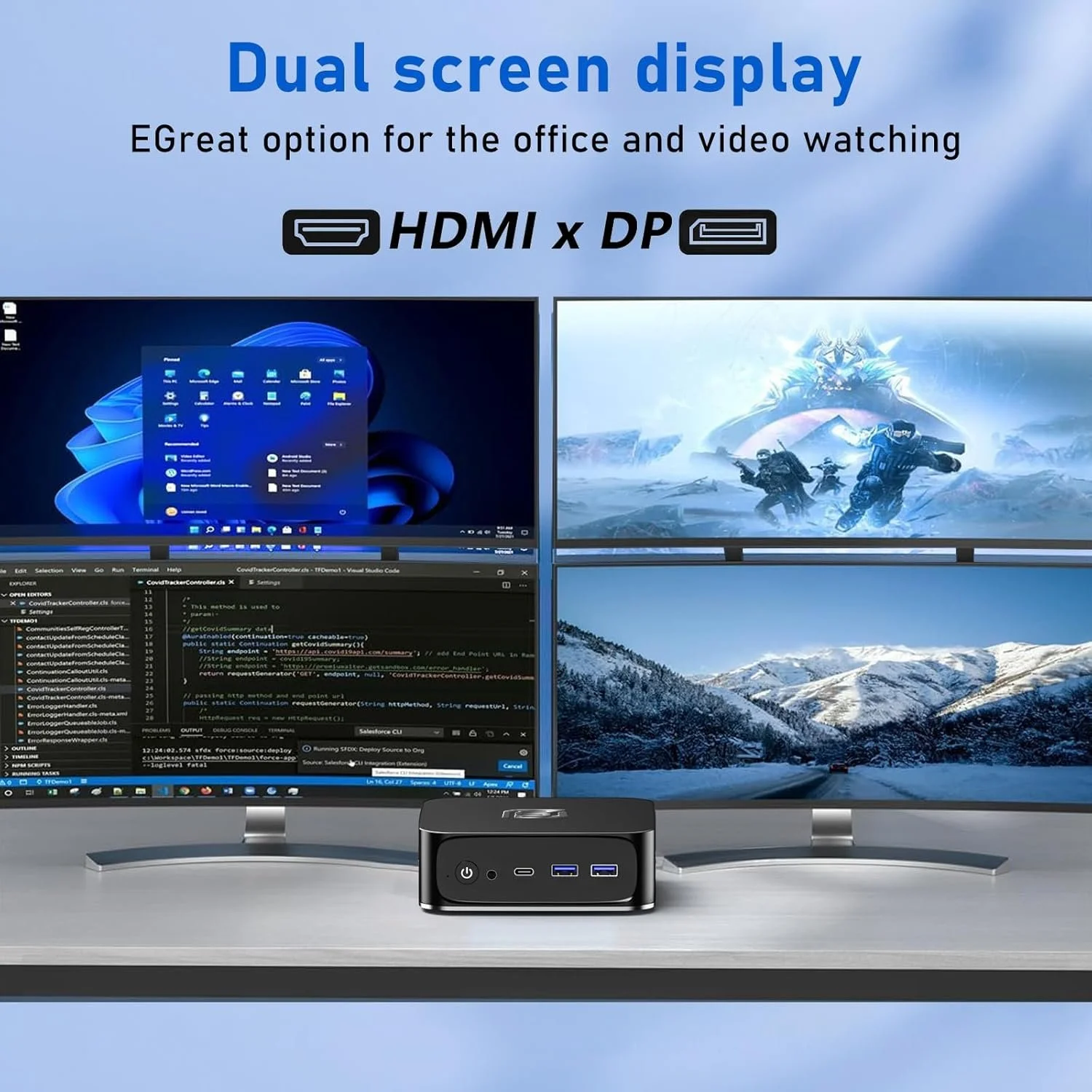 Міні ПК NIAKUN Intel N95 / RAM 16GB / SSD 512GB / Intel UHD Graphics / 2 x HDMI / LAN / Wi-Fi 5 / Bluetooth 4.2 / Windows 11 / Чорний, фото №6 Міні ПК NIAKUN Intel N95 / RAM 16GB / SSD 512GB / Intel UHD Graphics / 2 x HDMI / LAN / Wi-Fi 5 / Bluetooth 4.2 / Windows 11 / Чорний, фото №6