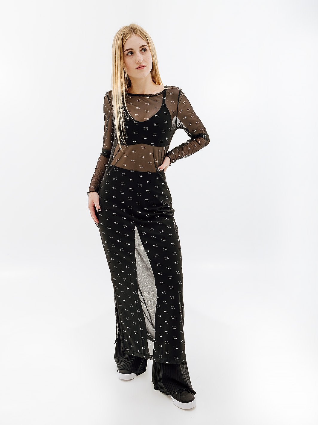 Сукня Nike W NSW AIR AOP MESH LS DRESS M, фото №4