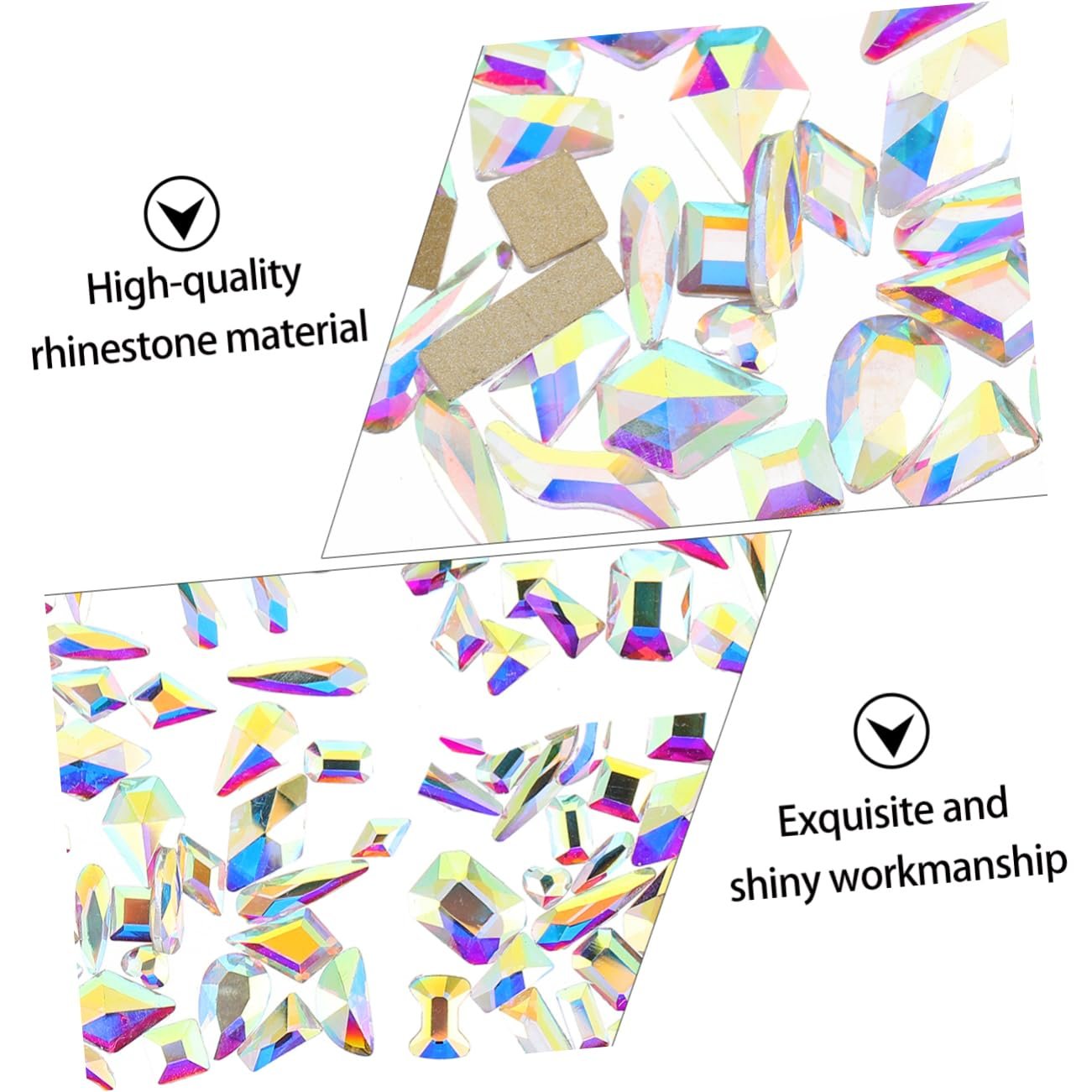 Наклейки для ногтей Healvian, 200 шт., драгоценные камни для ногтей, рождественские украшения, плоские кристаллы для ногтей, стразы для самостоятельного изготовления ледяных украшений, инопланетные аксессуары, фото №6