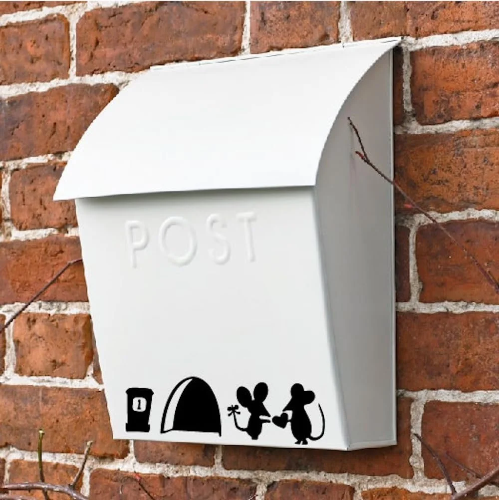 Настінна наклейка 214B Mouse Love Heart Вінілова Миші для плінтуса 18 x 7 см Чорна, фото №3