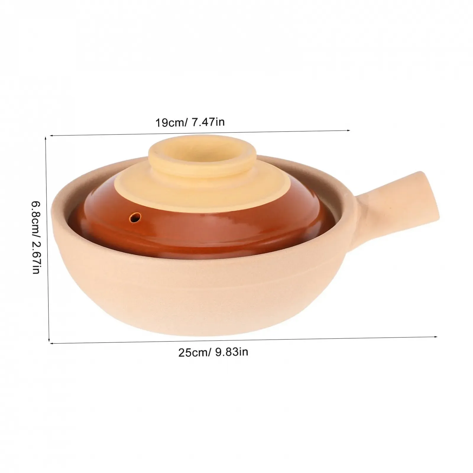 Кастрюля Garneck керамическая терракотовая с крышкой и одной ручкой жаростойкая, фото №2