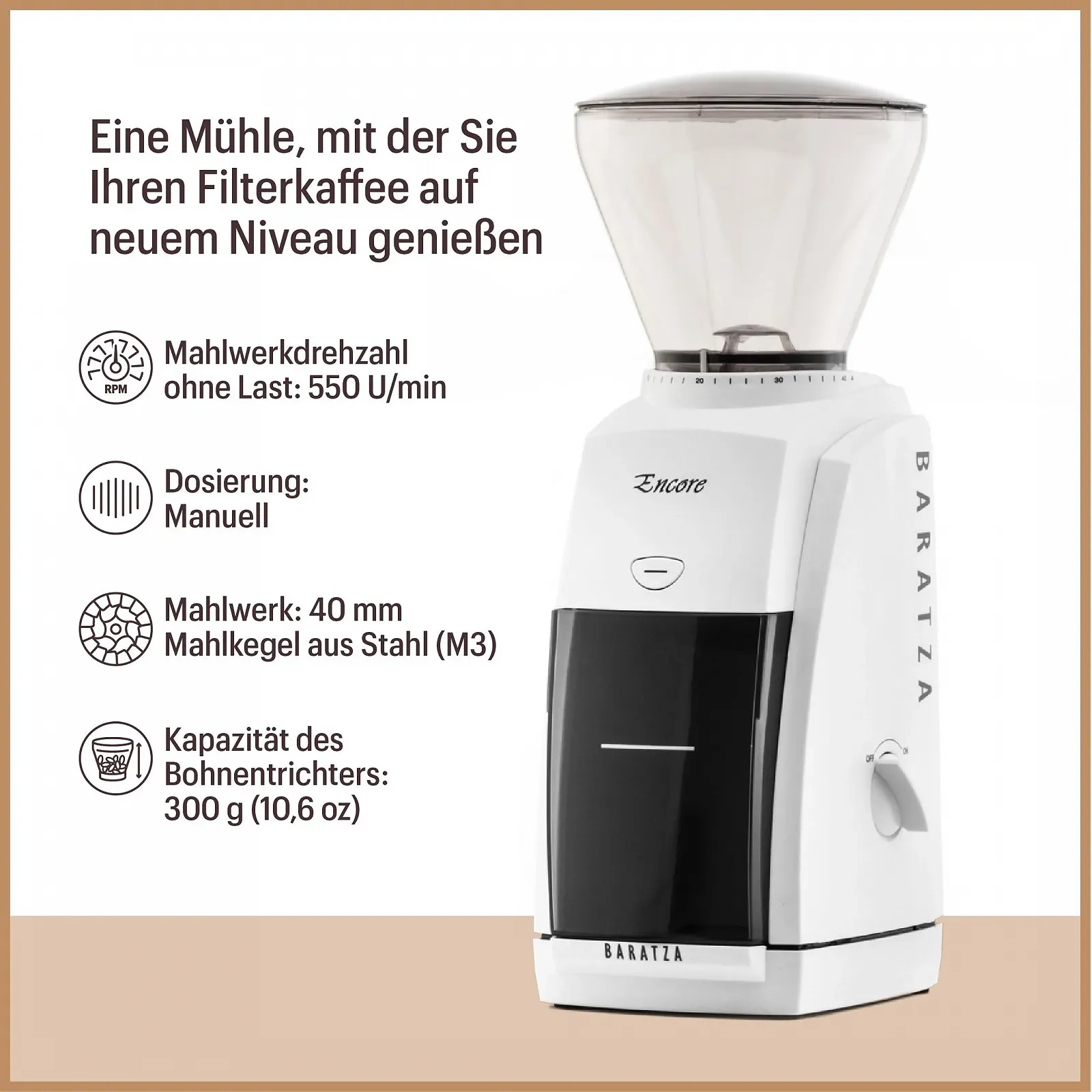 Кофемолка электрическая Baratza Encore 230V Black, фото №2