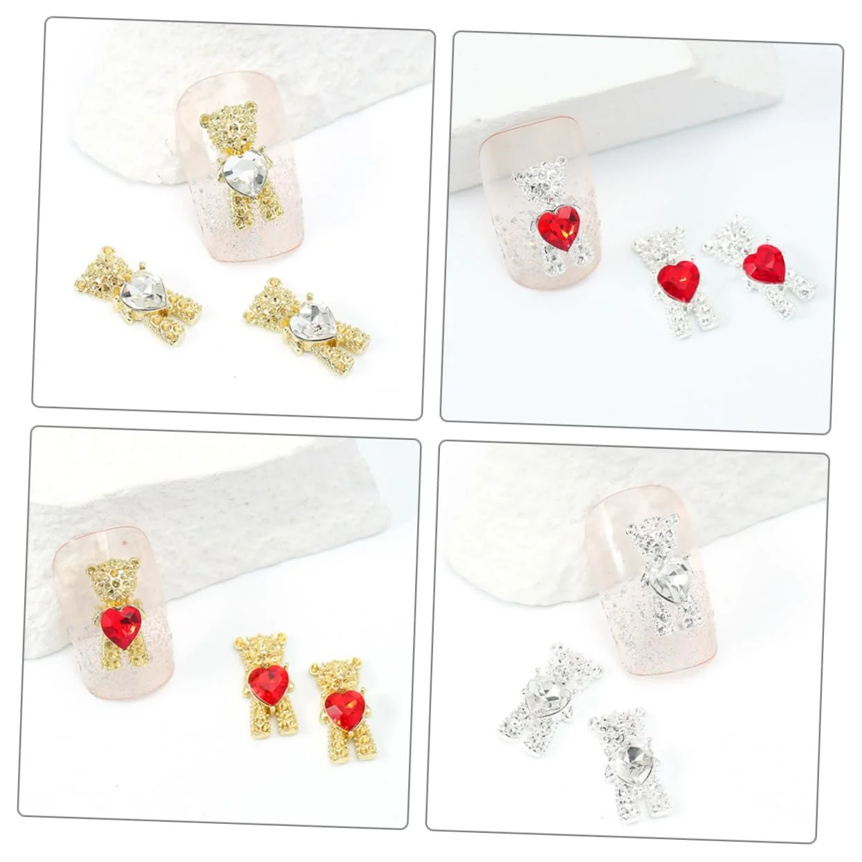 Наклейки для ногтей ABOOFAN Модные, мишки, для маникюра, 3D стразы, фото №6 Наклейки для ногтей ABOOFAN Модные, мишки, для маникюра, 3D стразы, фото №6