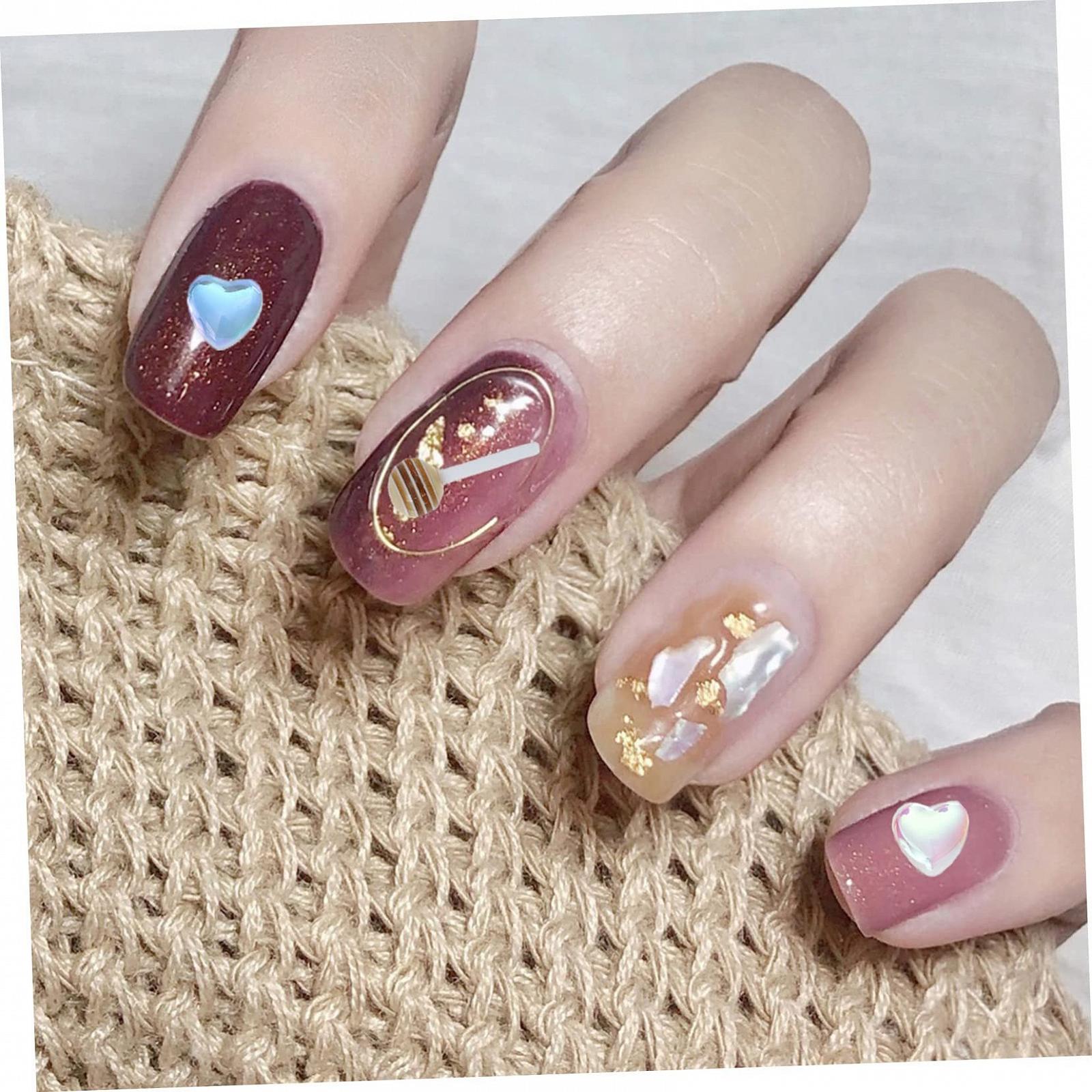 FRCOLOR Декоративні скляні камені у формі серця,різні дизайни для творчого манікюру та нейл-арту, фото №7