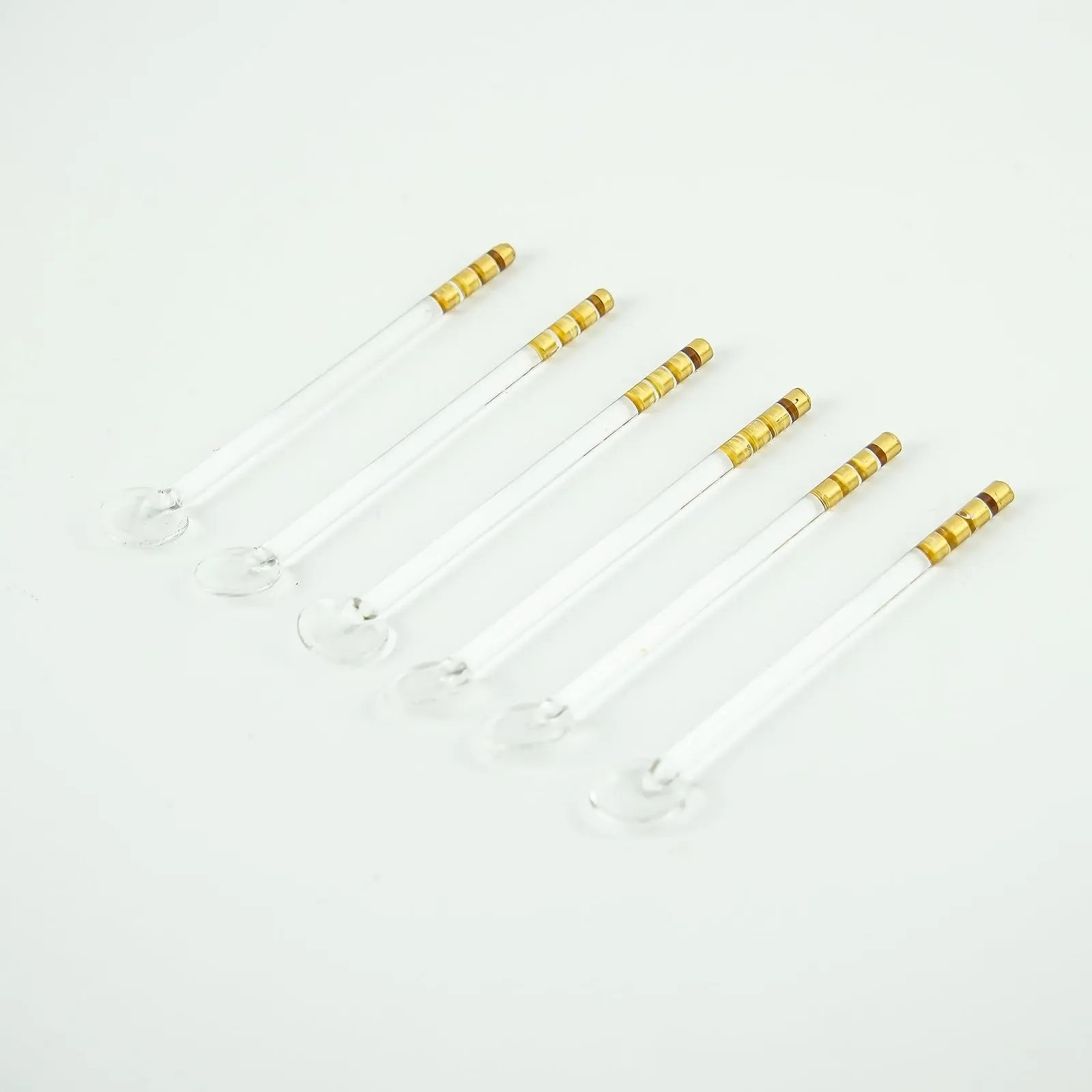 Чайні ложки зі скла Exquisite, золотисті набір з 6 штук, ручна робота, фото №1 Чайні ложки зі скла Exquisite, золотисті набір з 6 штук, ручна робота, фото №1