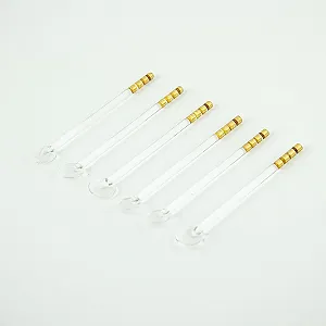 Чайні ложки зі скла Exquisite, золотисті набір з 6 штук, ручна робота - Фото 1