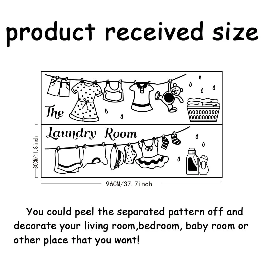Наклейка на стіну SUPERDANT Пральня Самоклеюча Водонепроникна Вінілова, фото №2