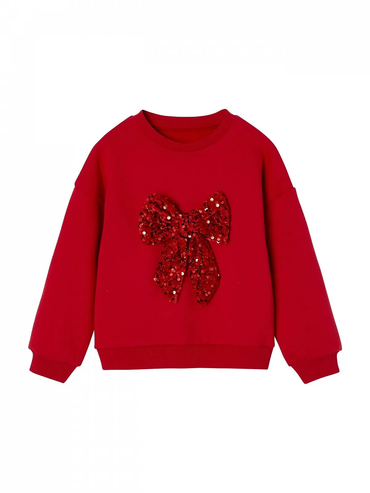 VERTBAUDET Толстовка для девочки Рождественский бант с пайетками, фото №1