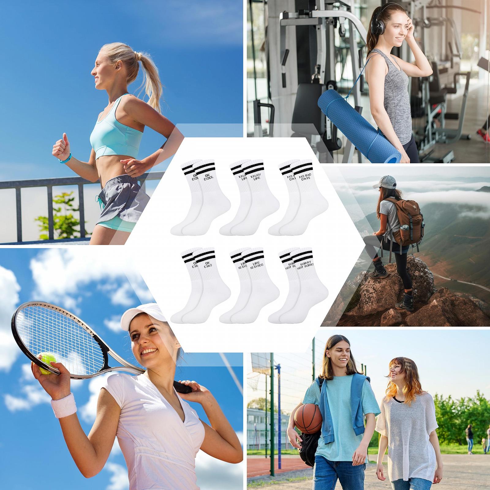 Теннисные носки Belloxis 6 пар Женские 6-8 Мужские 43-46 Спортивные носки Белые, фото №8