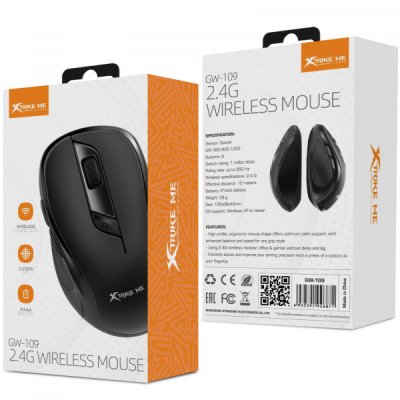 Мышка Xtrike ME GW-109 Wireless Black (GW-109), фото №6 Мышка Xtrike ME GW-109 Wireless Black (GW-109), фото №6