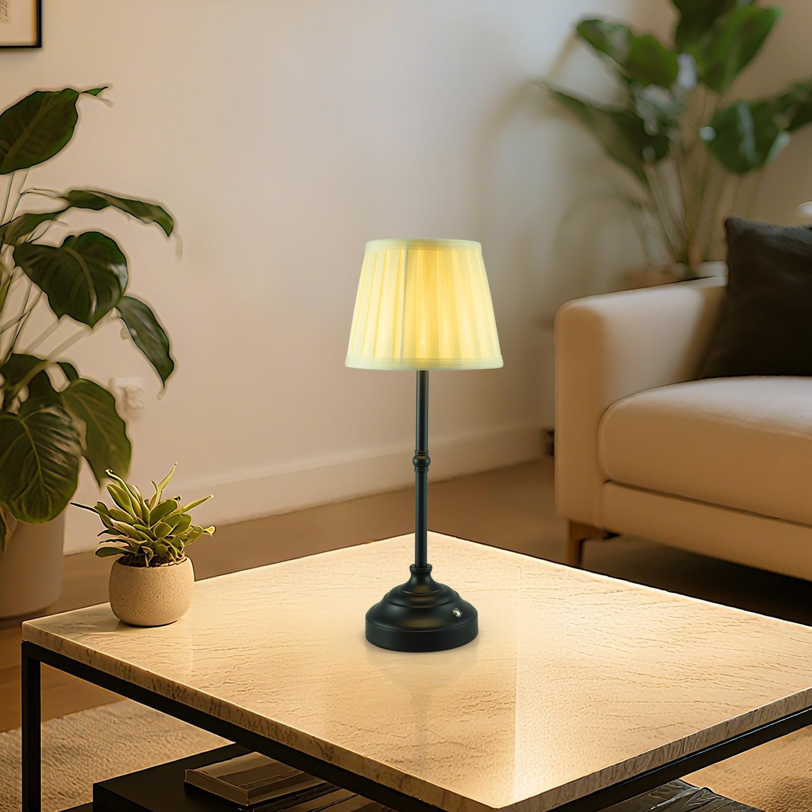 Настільна лампа Monsing бездротова акумуляторна 3 температури димер водонепроникна портативна LED чорна, фото №5