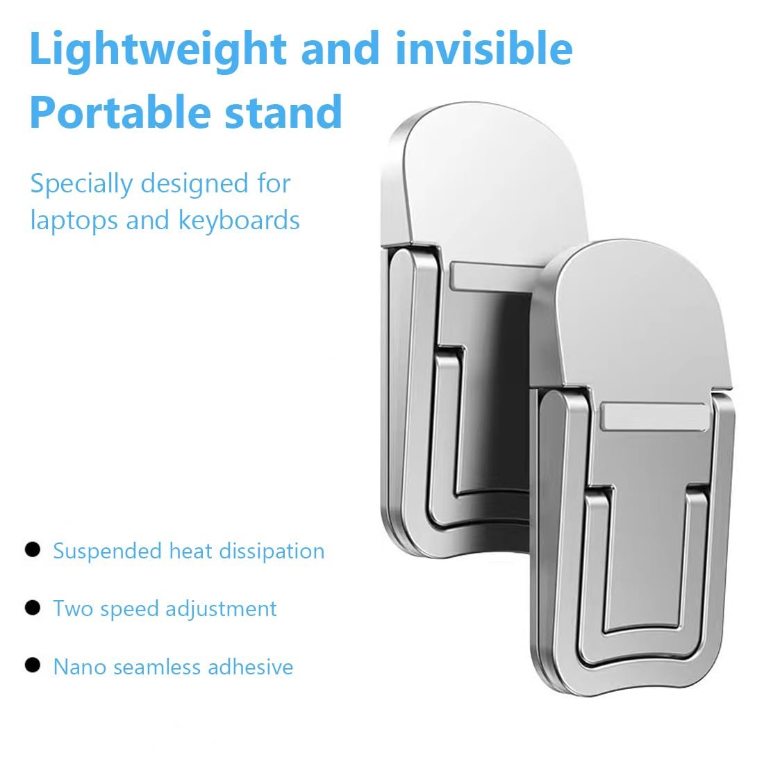 Подставка для ноутбука Мини (пара) Регулируемая Серебристый, фото №3