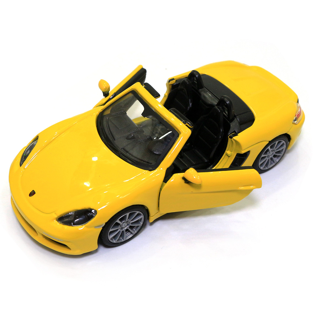 Машинка металлическая Porsche 718 Boxster Bburago Порше желтый 13*4*6 см (18-43049), фото №6