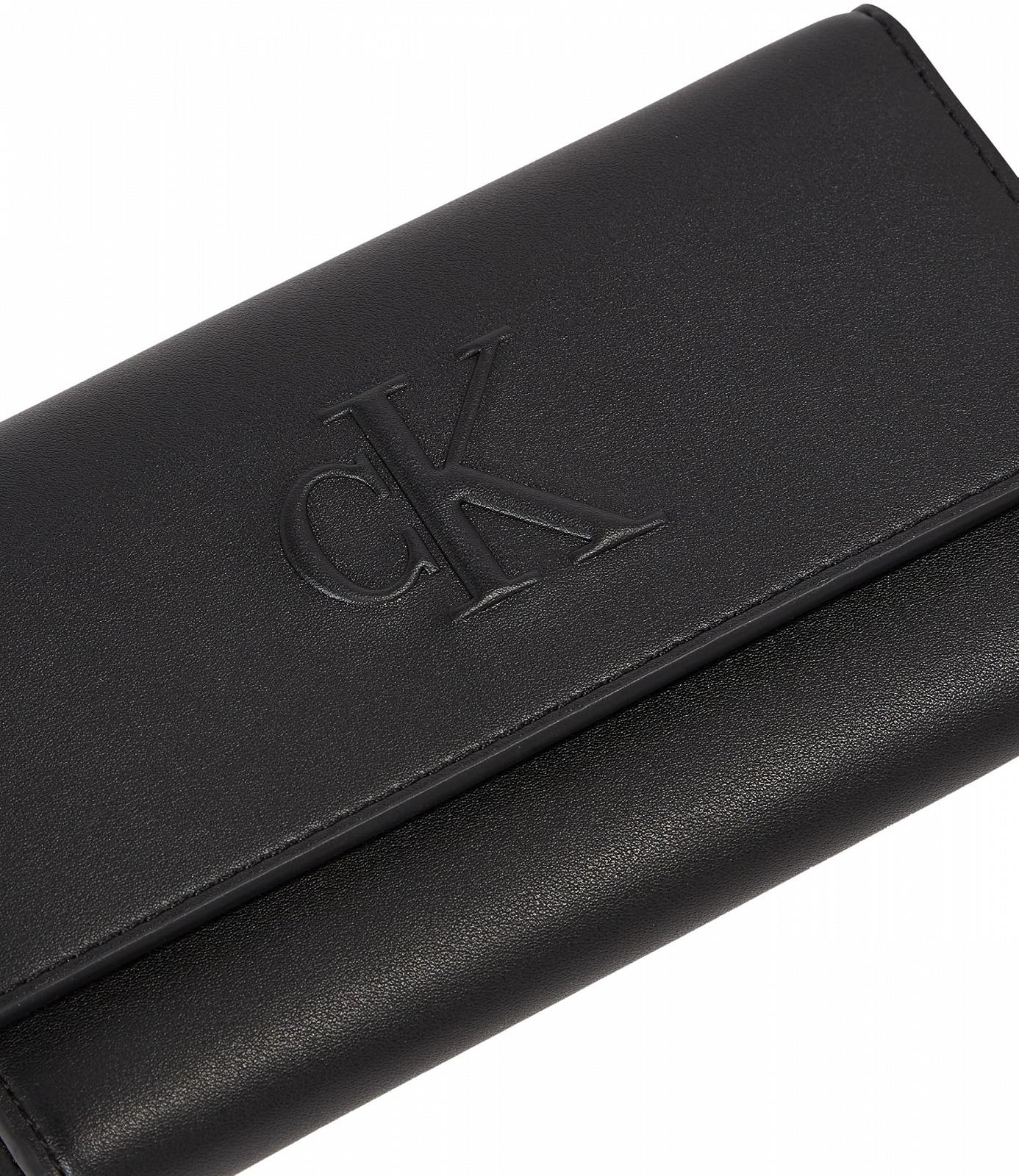 Кошелек Calvin Klein Sculpted Long Fold с ремешком - Черный, Стандартный размер, фото №4