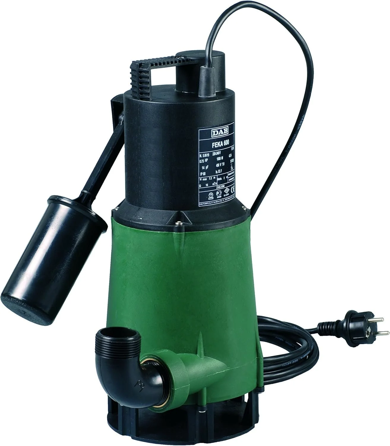 Погружной дренажный насос DAB FEKA 600 MA 40th / 550W / 15 м³/час / Зеленый-Черный, фото №1