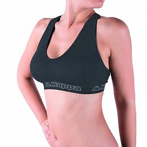 Топ спорт Kappa Reggiseno Sporty Elastico Logato антрацит S/M - Фото 1
