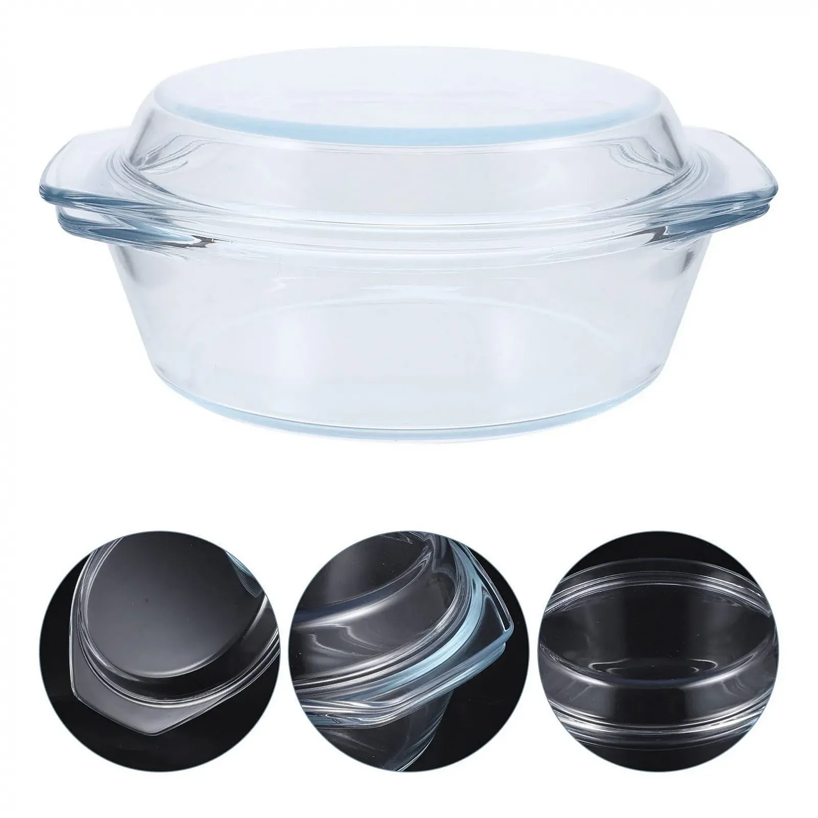 Кастрюля прозрачная с крышкой круглая для микроволновой печи и посудомоечной машины универсальная, фото №5