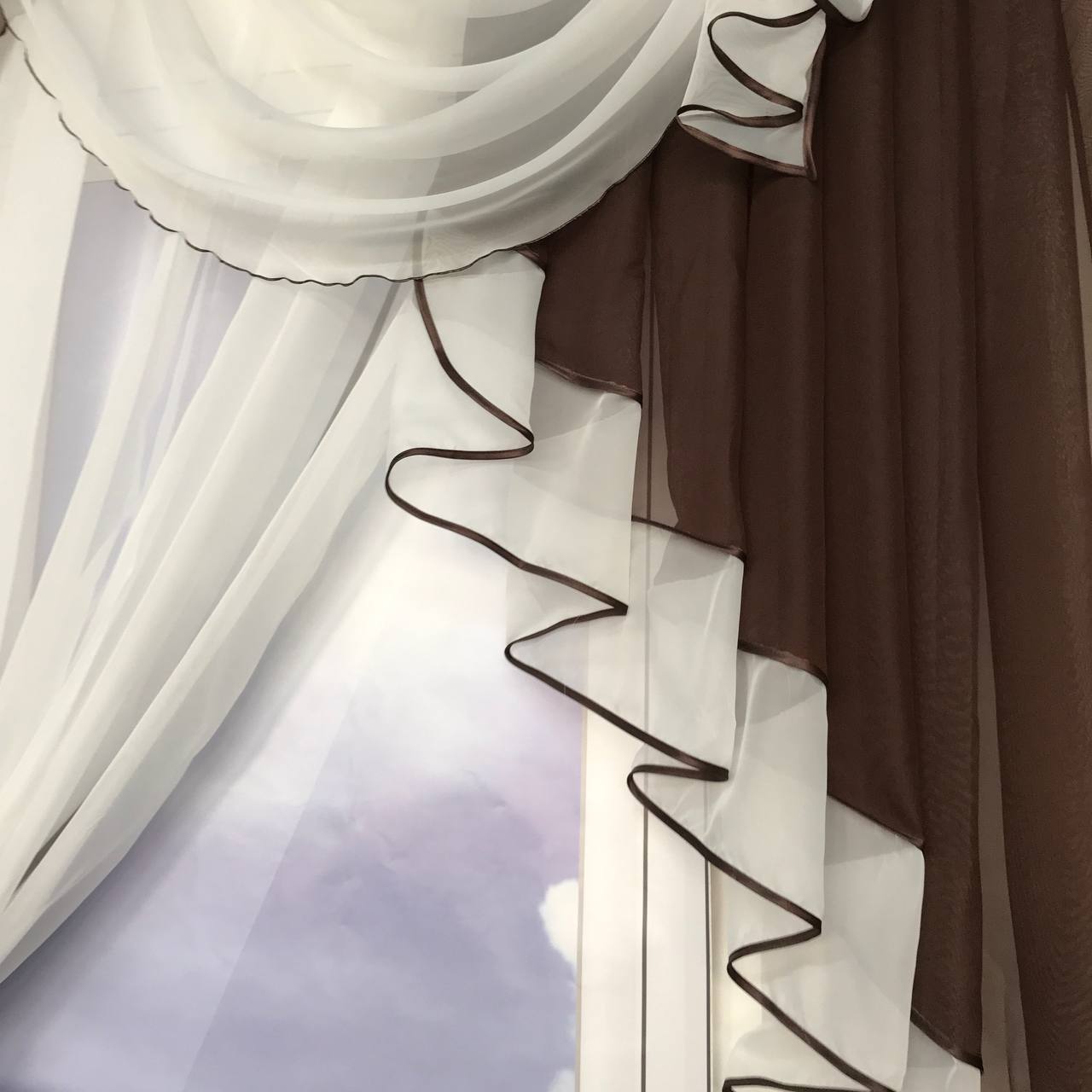 Короткая тюль в детскую ALBO 200x160 cm Шоколад (KU-176-14), фото №8