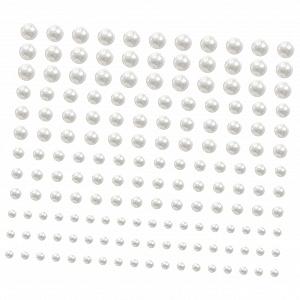 Наклейки з перлинами та стразами 6 аркушів, перлинні для макіяжу, самоклеючі прикраси для декорування обличчя - Фото 1