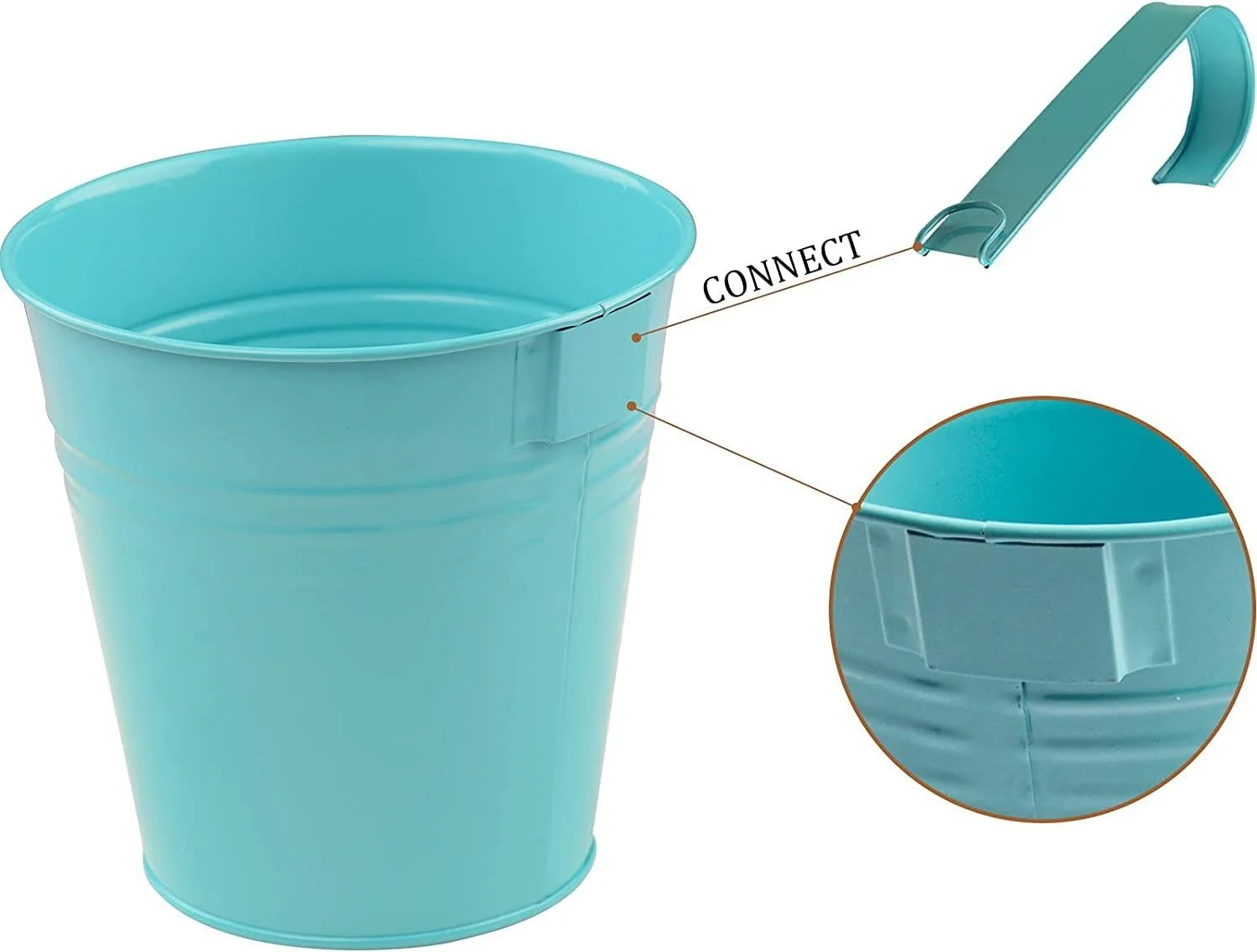 Підвісні квіткові горщики DRULINE Metal 13 x 28 x 24 см 6 шт. Red, фото №3